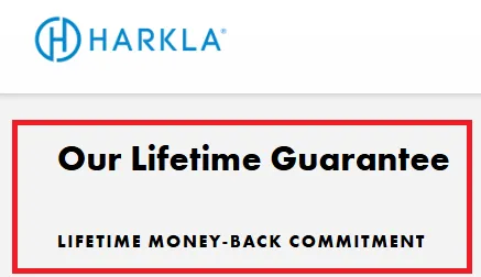 Harkla Money Back Gurantee offer